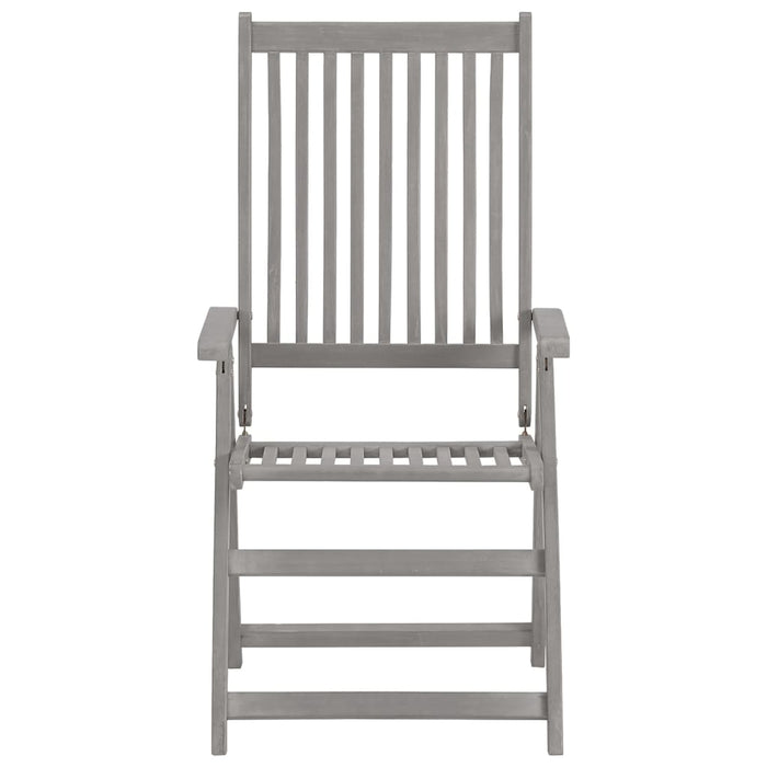 Adjustable garden chairs 4 pcs. Gray solid acacia wood