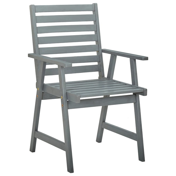 Garten-Essstühle 6 Stk. Grau Massivholz Akazie