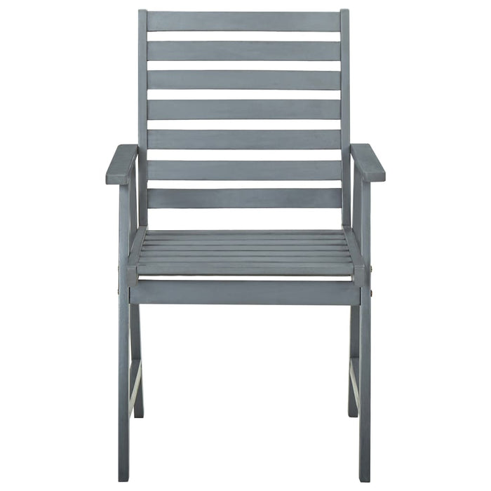 Garten-Essstühle 6 Stk. Grau Massivholz Akazie