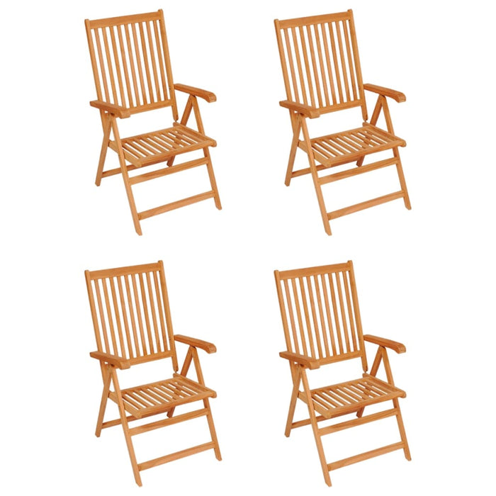 Gartenstühle 4 Stk. mit Creme Kissen Massivholz Teak
