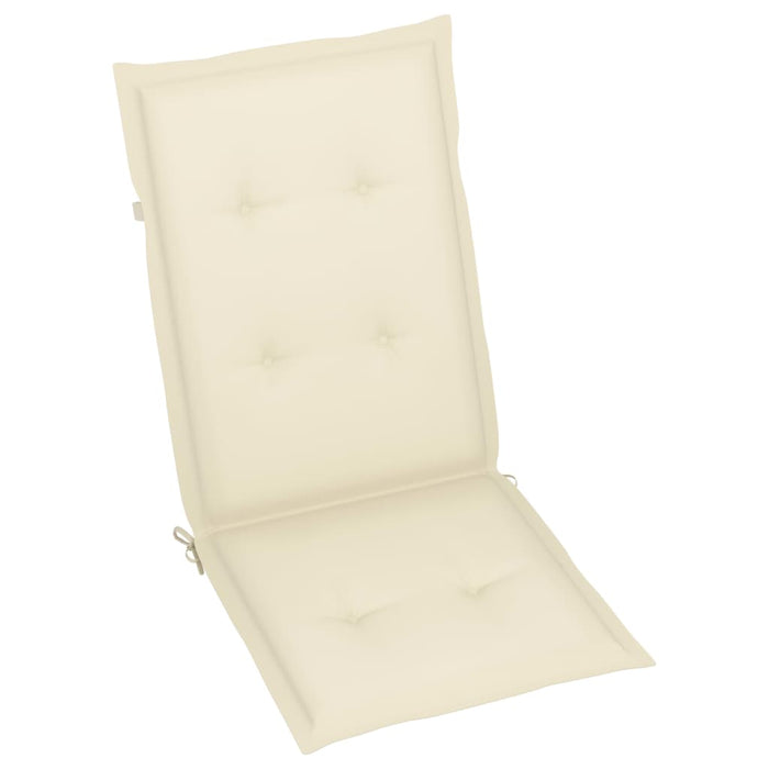 Gartenstühle 4 Stk. mit Creme Kissen Massivholz Teak