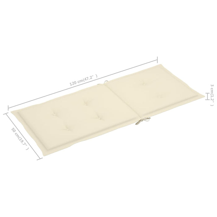 Gartenstühle 4 Stk. mit Creme Kissen Massivholz Teak