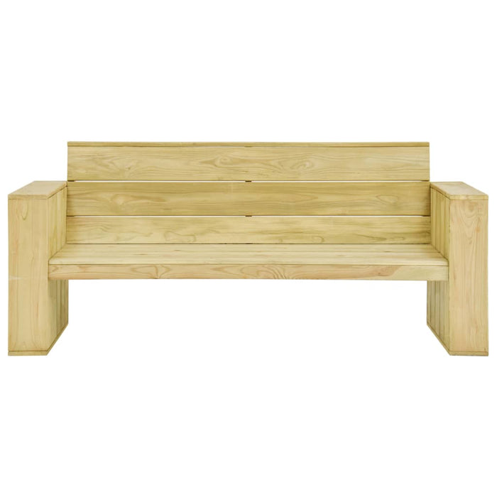 Garden bench with gray cushions 179 cm impregnated pine wood