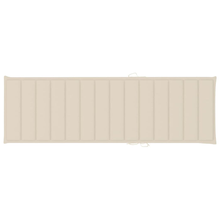 Sonnenliege mit Creme Auflage Imprägniertes Kiefernholz