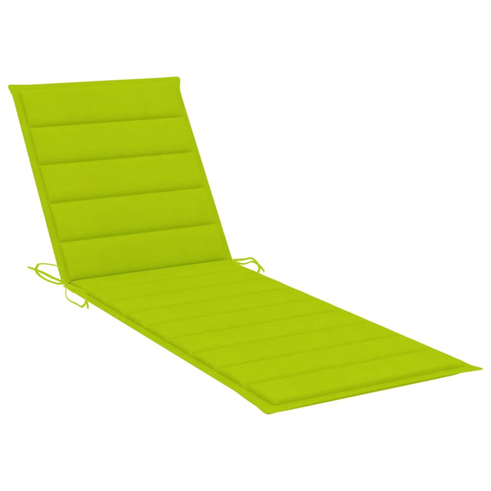 Sun lounger with light green cushion impregnated pine wood