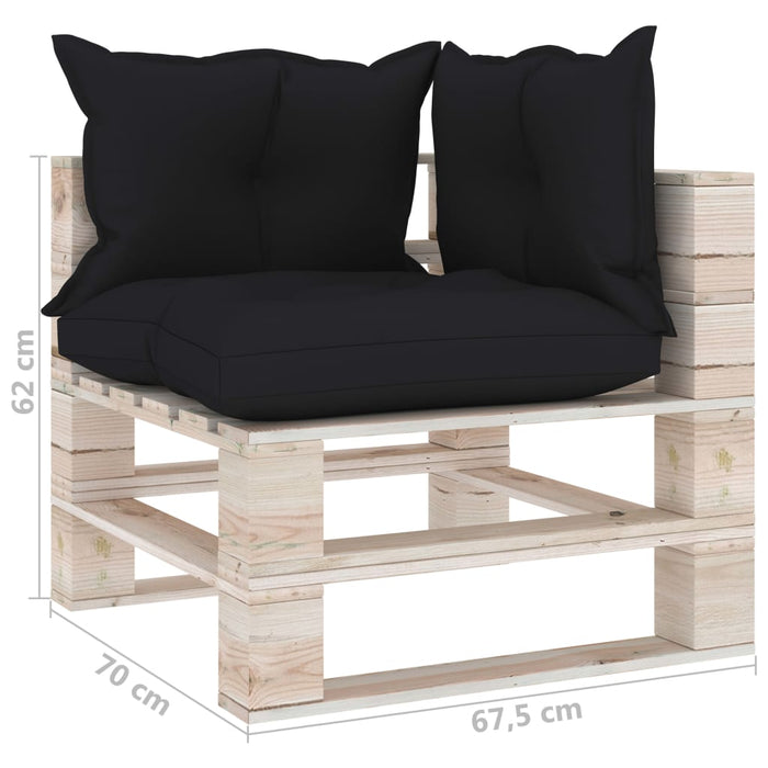 Garten-Ecksofa aus Paletten mit Kissen Kiefernholz