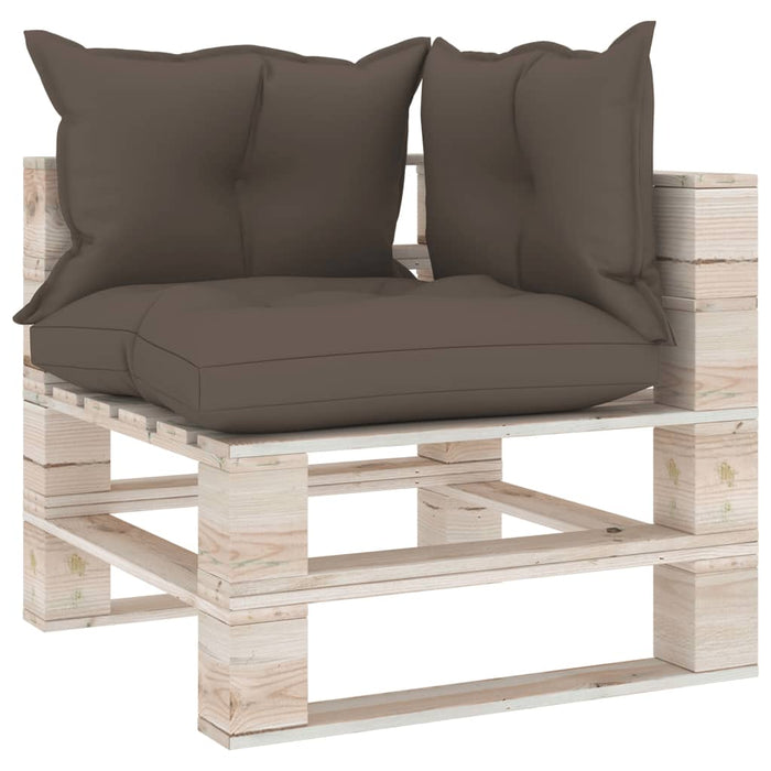 Garten-Ecksofa aus Paletten mit Kissen Kiefernholz