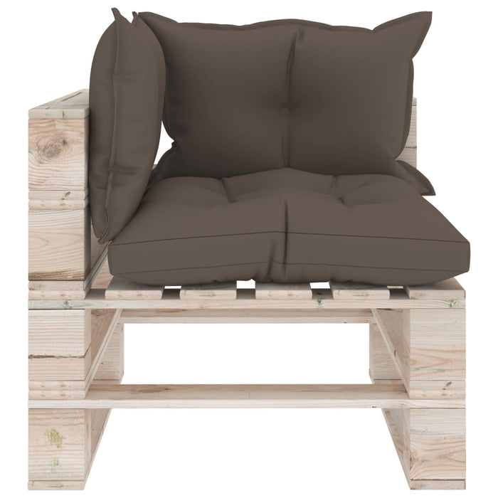 Garten-Ecksofa aus Paletten mit Kissen Kiefernholz