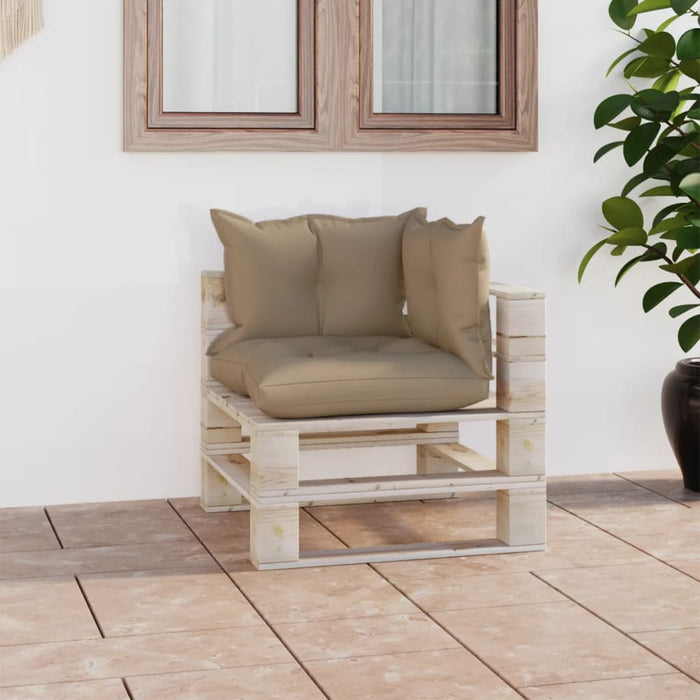 Garten-Ecksofa aus Paletten mit Kissen Kiefernholz