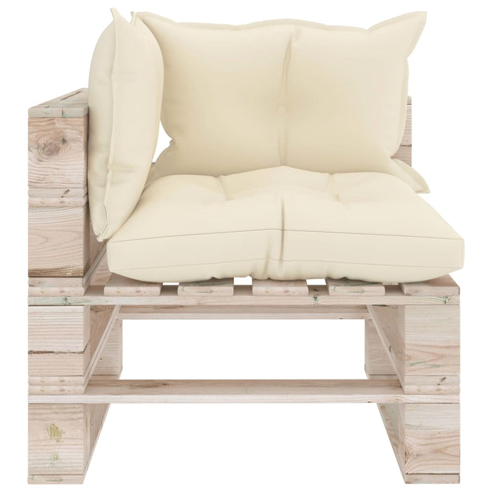 Garten-Ecksofa aus Paletten mit Kissen Kiefernholz