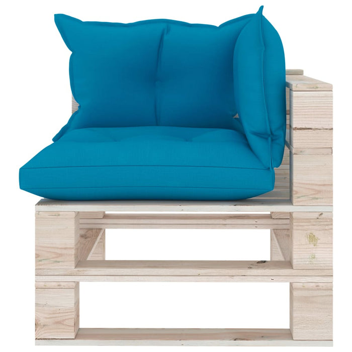Garten-Ecksofa aus Paletten mit Kissen Kiefernholz