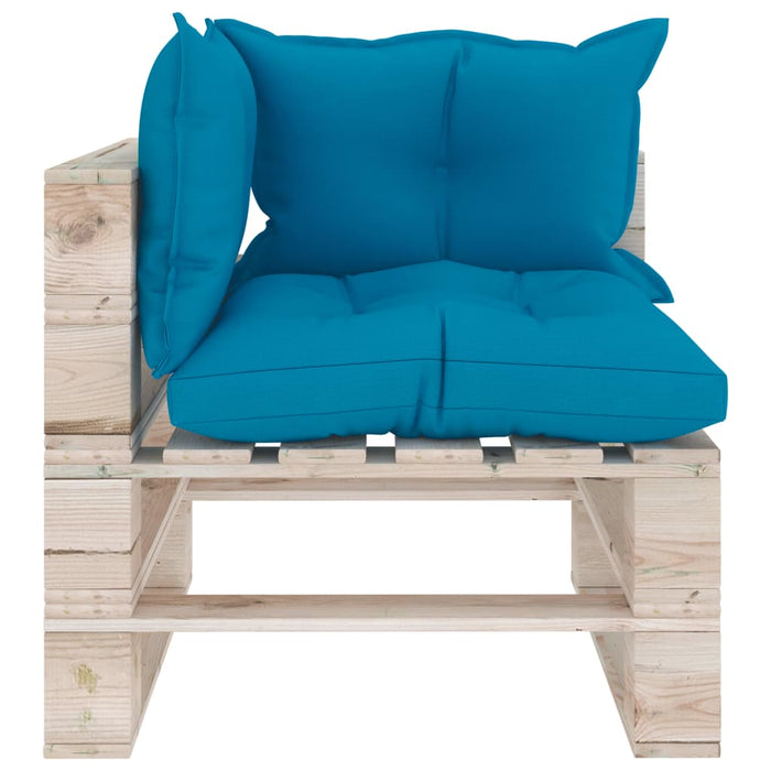 Garten-Ecksofa aus Paletten mit Kissen Kiefernholz