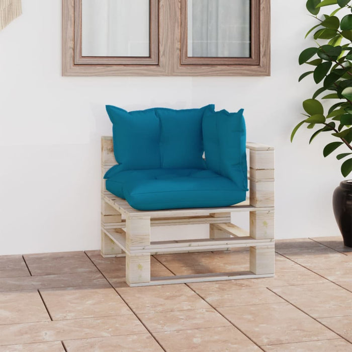 Garten-Ecksofa aus Paletten mit Kissen Kiefernholz