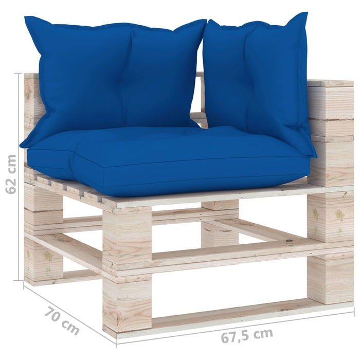 Garten-Ecksofa aus Paletten mit Kissen Kiefernholz