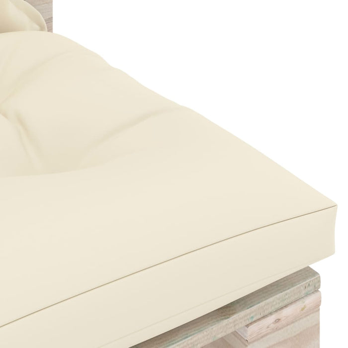 Outdoor-Mittelsofa Paletten mit Kissen Kiefernholz