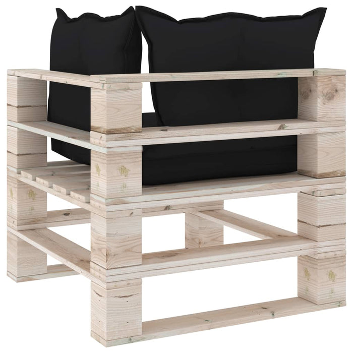 Garten-Palettensofa 2-Sitzer mit Kissen Kiefernholz