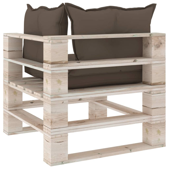 Garten-Palettensofa 2-Sitzer mit Kissen Kiefernholz