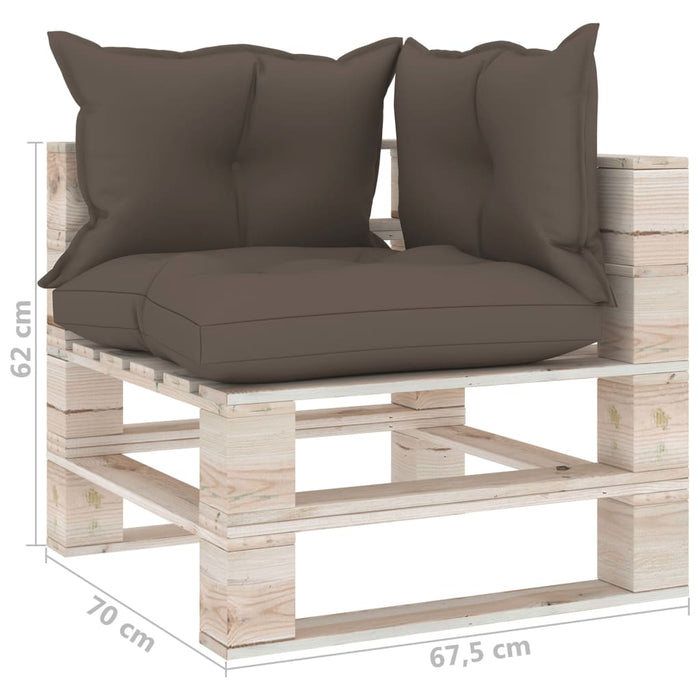 Garten-Palettensofa 2-Sitzer mit Kissen Kiefernholz