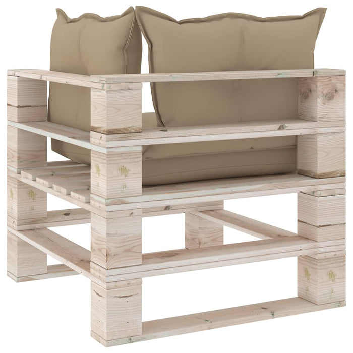 Garten-Palettensofa 2-Sitzer mit Kissen Kiefernholz