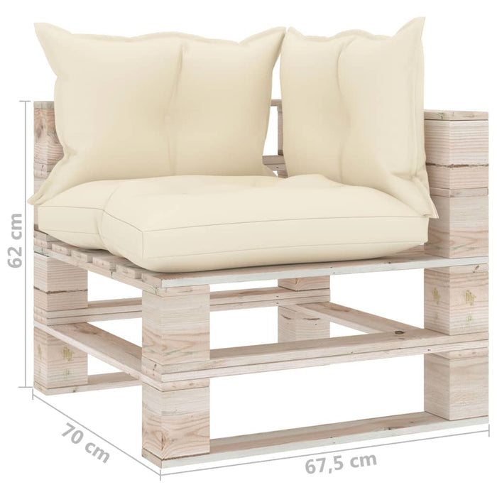 Garten-Palettensofa 2-Sitzer mit Kissen Kiefernholz