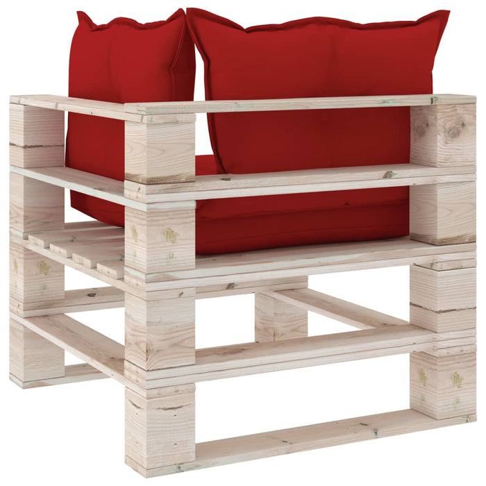 Garten-Palettensofa 2-Sitzer mit Kissen Kiefernholz
