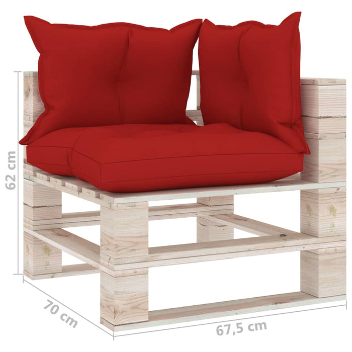 Garten-Palettensofa 2-Sitzer mit Kissen Kiefernholz