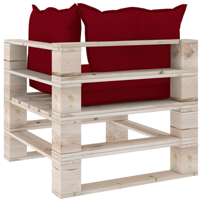 Garten-Palettensofa 2-Sitzer mit Kissen Kiefernholz