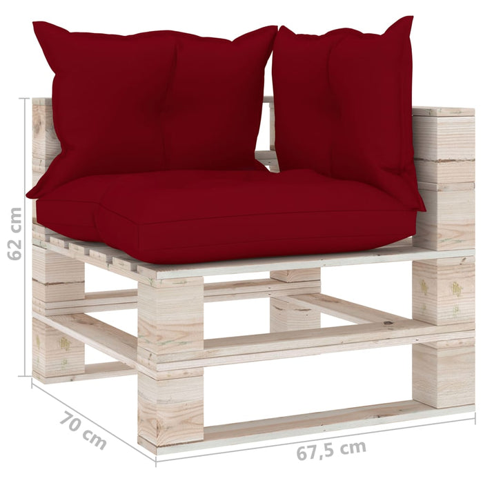 Garten-Palettensofa 2-Sitzer mit Kissen Kiefernholz