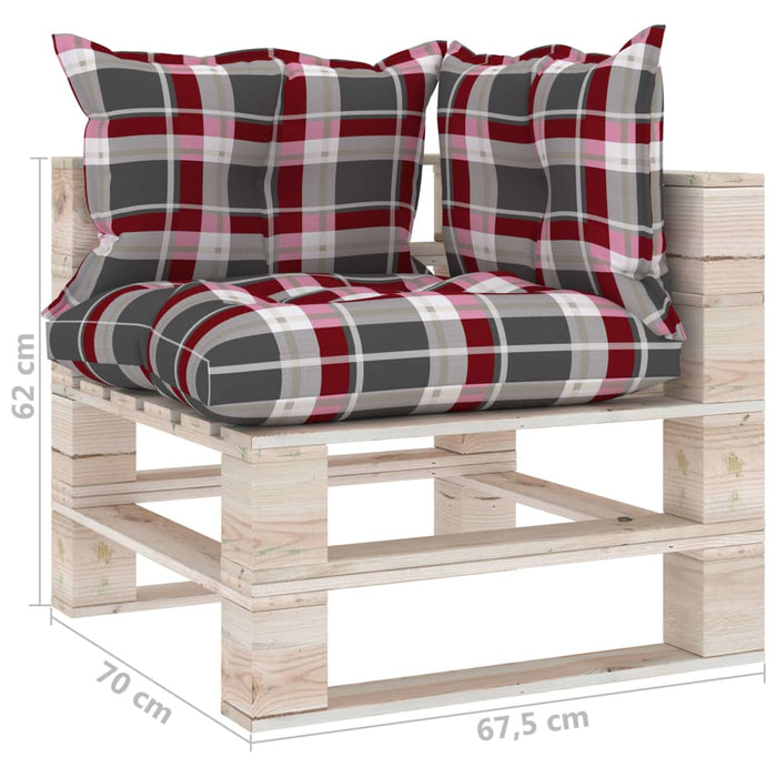 Garten-Palettensofa 2-Sitzer mit Kissen Kiefernholz