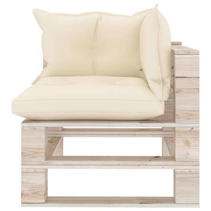 Garten-Palettensofa 3-Sitzer mit Kissen Kiefernholz