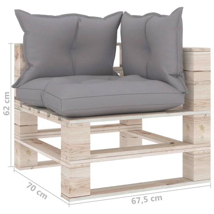 Garten-Palettensofa 3-Sitzer mit Kissen Kiefernholz