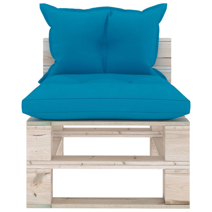 Garten-Palettensofa 3-Sitzer mit Kissen Kiefernholz