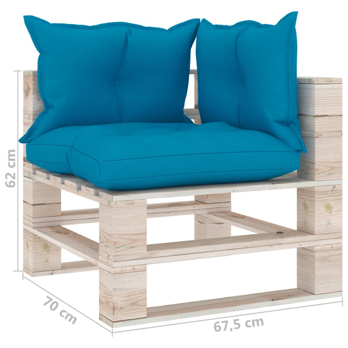 Garten-Palettensofa 3-Sitzer mit Kissen Kiefernholz