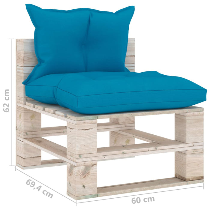 Garten-Palettensofa 3-Sitzer mit Kissen Kiefernholz