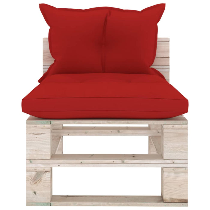 Garten-Palettensofa 3-Sitzer mit Kissen Kiefernholz