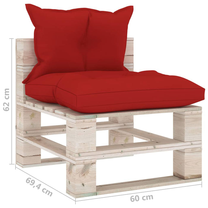 Garten-Palettensofa 3-Sitzer mit Kissen Kiefernholz