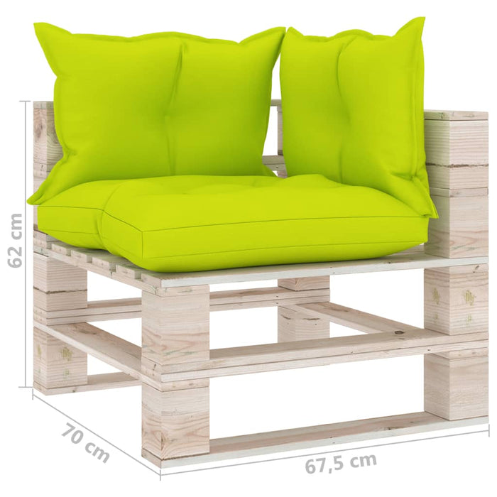 Garten-Palettensofa 3-Sitzer mit Kissen Kiefernholz