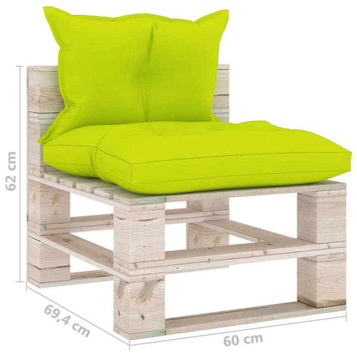 Garten-Palettensofa 3-Sitzer mit Kissen Kiefernholz