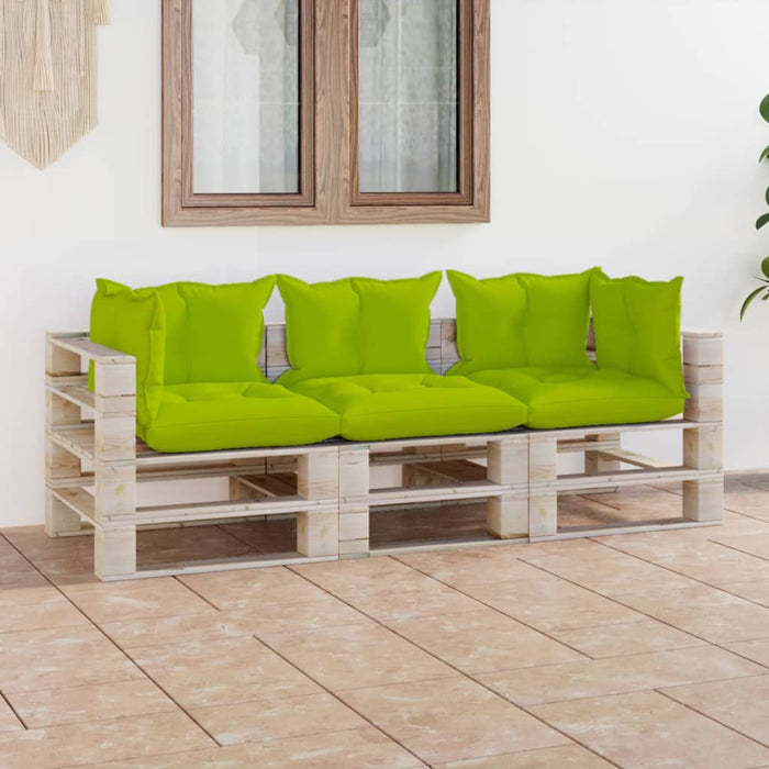 Garten-Palettensofa 3-Sitzer mit Kissen Kiefernholz