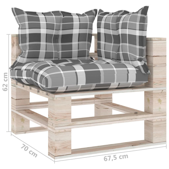 Garten-Palettensofa 3-Sitzer mit Kissen Kiefernholz