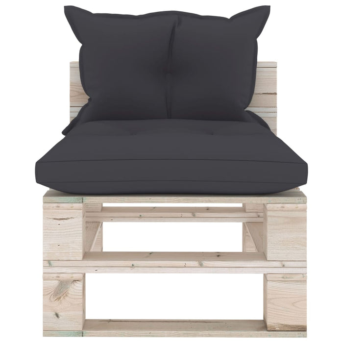Garten-Palettensofa 4-Sitzer mit Kissen Kiefernholz