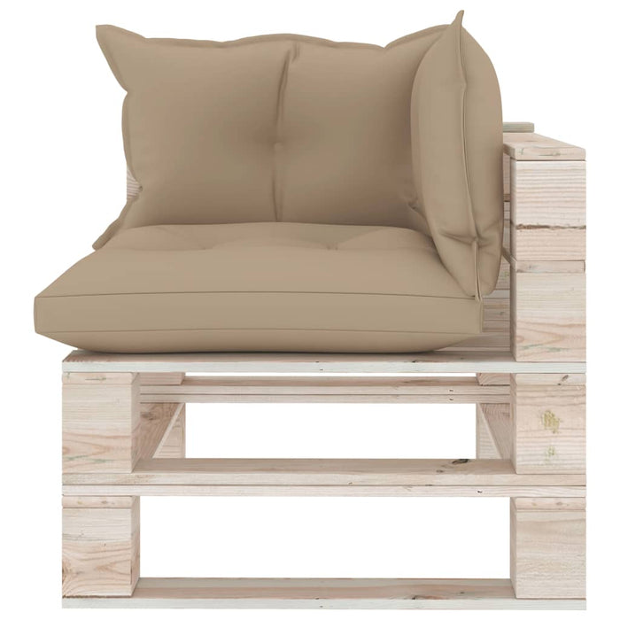 Garten-Palettensofa 4-Sitzer mit Kissen Kiefernholz