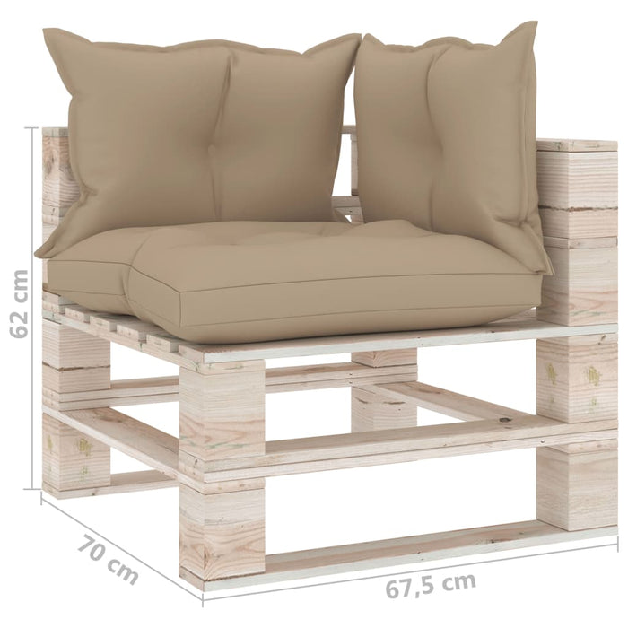 Garten-Palettensofa 4-Sitzer mit Kissen Kiefernholz