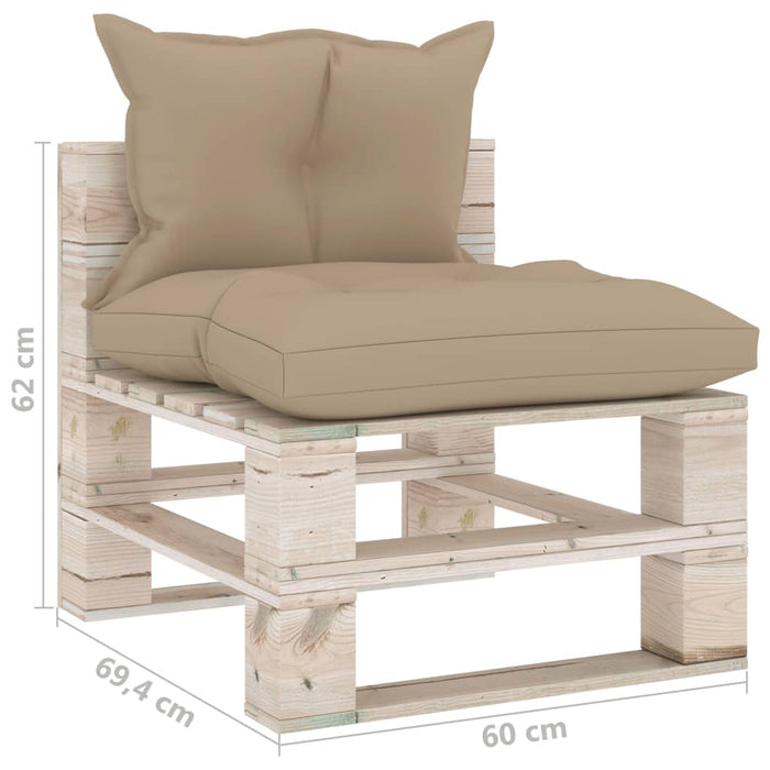 Garten-Palettensofa 4-Sitzer mit Kissen Kiefernholz