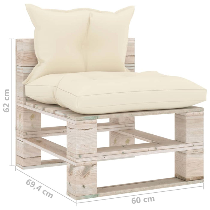 Garten-Palettensofa 4-Sitzer mit Kissen Kiefernholz