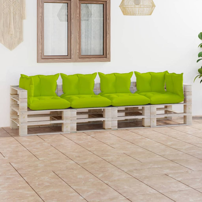 Garten-Palettensofa 4-Sitzer mit Kissen Kiefernholz