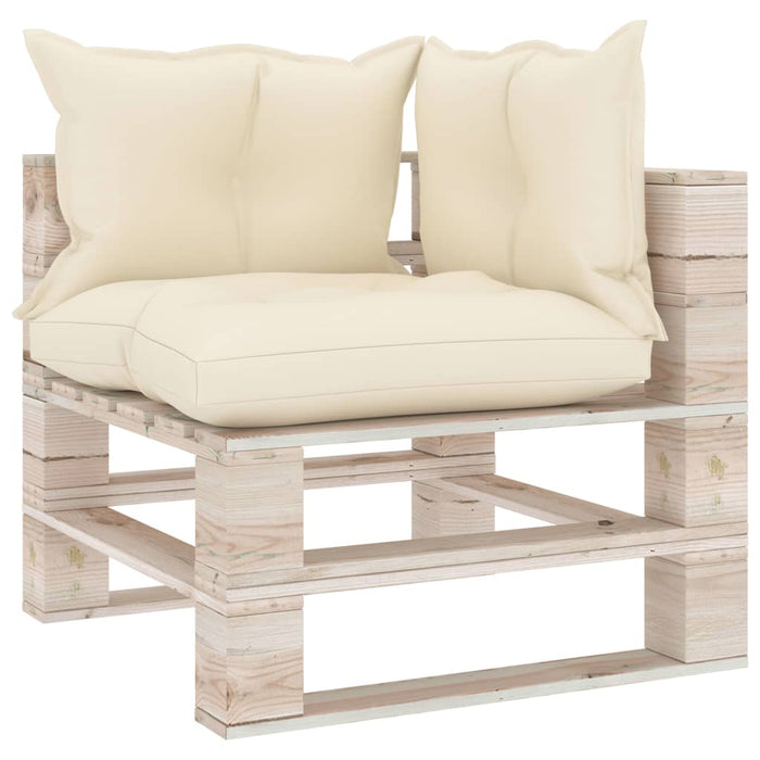 5-tlg. Garten-Lounge-Set aus Paletten mit Kissen Kiefernholz