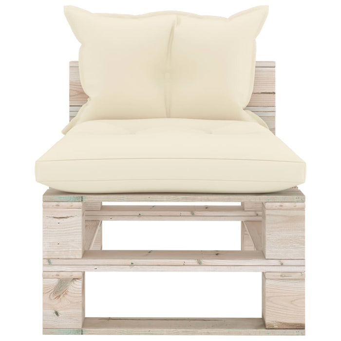 6-tlg. Garten-Lounge-Set aus Paletten mit Kissen Kiefernholz