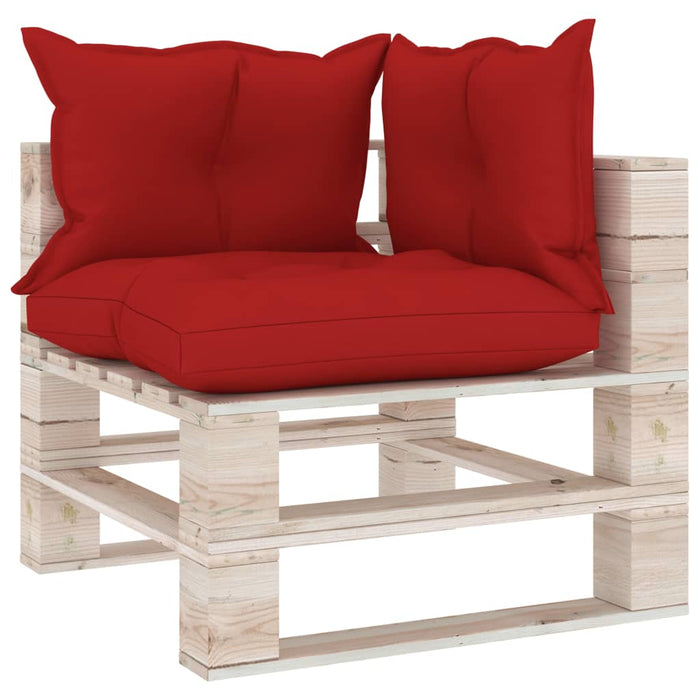 6-tlg. Garten-Lounge-Set aus Paletten mit Kissen Kiefernholz