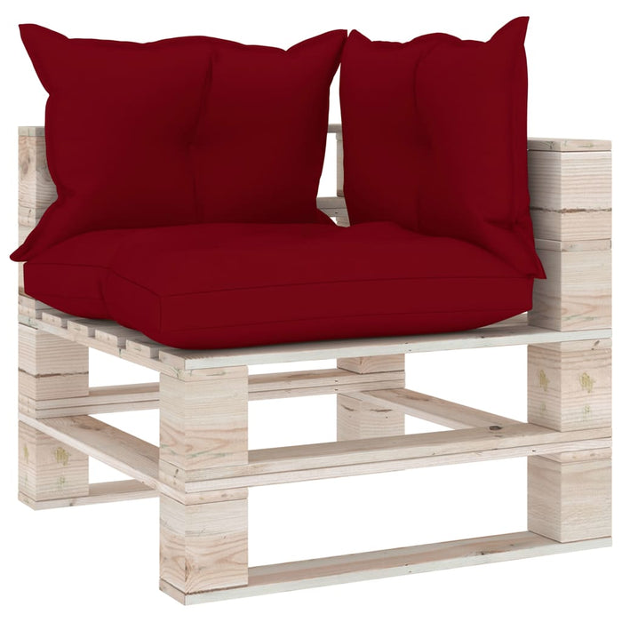 6-tlg. Garten-Lounge-Set aus Paletten mit Kissen Kiefernholz